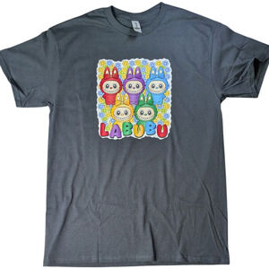 Cute Animated bubu - Black Graphic T Shirt - Size Med - NWOT - Gildan